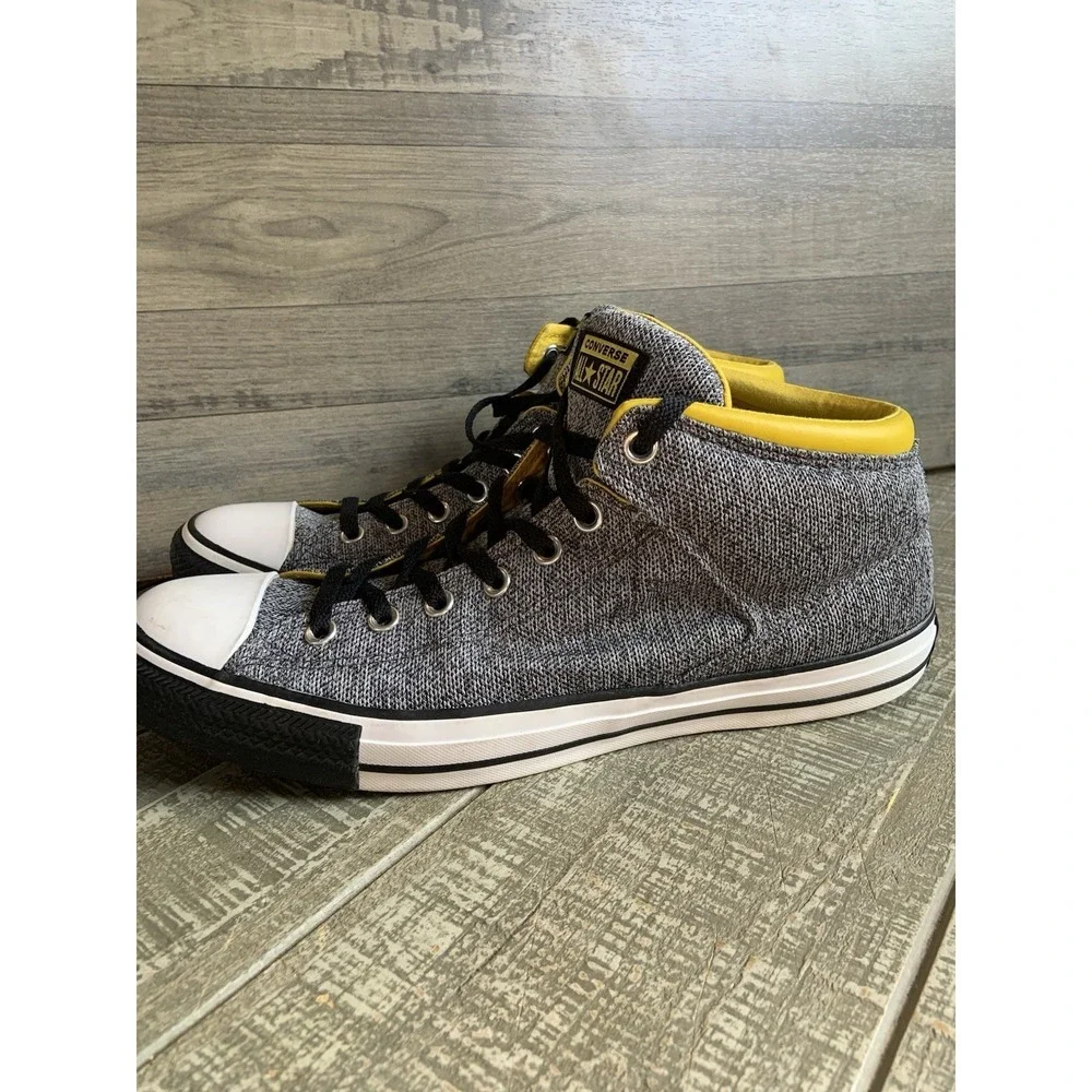 Converse Chuck Taylor High Top Yellow Gray Denim Sneakers Men Size 13 Women's 15 - Picture 5 of 8